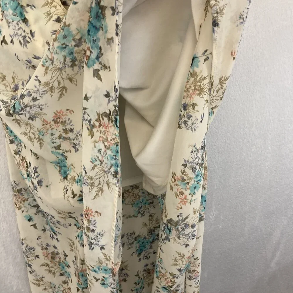 Disney‎ Cinderella Floral Maxi Dress Womens Medium Chiffon Sleeveless High Low